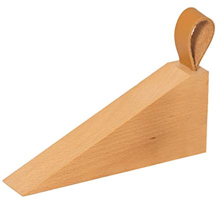 Yolispa Wooden Door Stop, 4.3 Inch Door Wedges for All Door Types and Surfaces, Non-Slip Door Stopper, Hold Open Hold Shut Extra Security Natural