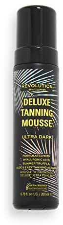 MAKEUP REVOLUTION Beauty, Deluxe Tanning Mousse, Non Sticky Formula with Hyaluronic Acid, Ultra Dark, 200ml