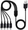 innov8 USB-A 2.0 Male to 4 x USB Micro 5 Pin Male Splitter Charging Data Cable Black (1.5)