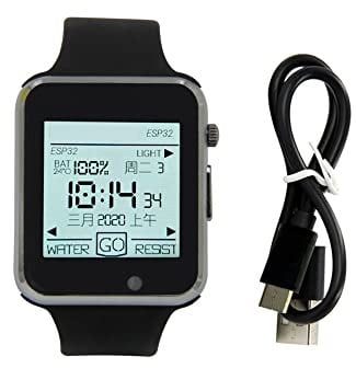 WayPonDEV T-Watch 2020 V1 ESP32-basierte programmierbare Uhr mit ESP-IDF oder MicroPython (Schwarz)