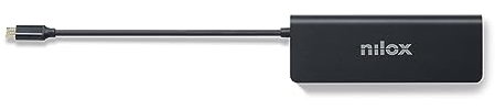 Nilox NXDSUSBC04 Docking Station 8-in-1, con 3 Porte USB, 1 Porta HDMI, Lettore di Schede SD, 1 Ingresso Micro SD, 1 Ingresso Ethernet e 1 Ingresso PD Type-C Fino a 100 W, Nero