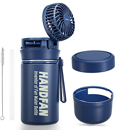 HandFan Wasserflasche Edelstahl Sport, BPA-freie Isolierflasche | Auslaufsichere Trinkflasche für Kohlensäure geeignet Fahrrad Wasserflasche Thermo für,Schule, Fitness