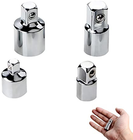 Lot de 4 adaptateurs de douille pour cliquet 1/2 vers 3/8, 3/8 vers 1/4, 1/4 vers 3/8 pour clé à douille, écrou, douilles