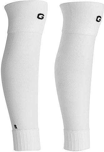 Gogogoal Kompression Waden Socken Herren Damen Junge Gitter Fußball Schienbein Ärmel socke Sport Beinstrümpfe Soccer Laufen Radsport Weiß S 1P