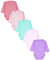 TupTam Body Neonati Manica Lunga, Pacco da 5 pezzi, Viola/Rosa/Rosa Cipria/Rosa Antico/Verde Menta, 68