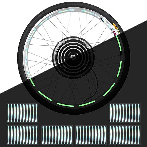 MINSHUXI 60 Stück reflektierende Aufkleber für Fahrrad, reflektierende Blätter, wasserdicht, starke Reflexion, einfache und schnelle Installation, geeignet für alle Fahrräder und Motorräder,