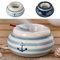 Sturmaschenbecher Maritim │ Keramik Ø 11 cm weiß blau │ Aufsatz abnehmbar │Windaschenbecher (2er Set Aschenbecher Maritim)