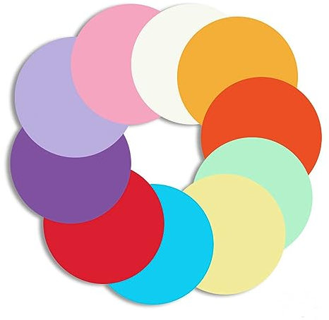 Runde Papierausschnitte, 9,9 cm, Kreise,Zehn Farben, Papier, Kinder, farbiges Bastelpapier für Bastelarbeiten, handgefertigte Papierausschnitte, Dekoration, Schulanfang (rund), 500 Stück