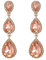 Clearine Pendientes para mujer, preciosos pendientes pequeños a grandes y triples de cristal con lágrima, Cristal, Champagne Rose Gold Tono