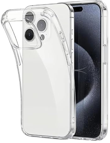 MMOBIEL Phone Case Compatible with iPhone 15 Pro – Transparent Case – Slim Fit Protective Cover – Flexible Shockproof Phone Protector – Ultra Thin Casing