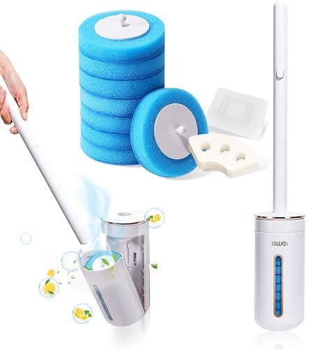1 Juego Toilet Cleaning System Limpiador WC Toilet Brush WC Desechable Cepillo Inodoro Cepillo Limpieza WC Cepillo de Inodoro Reemplazable con Detergente para Limpieza de Baños en Hogares y Hoteles