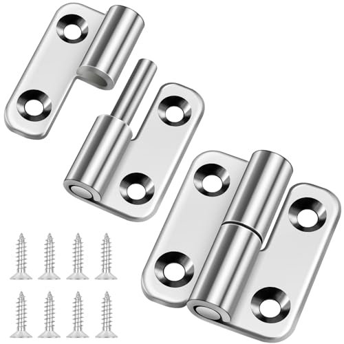 Bolatus 2 bisagras de elevación de 1.5 pulgadas, bisagras desmontables de bandera de junta deslizante pequeña, bisagra de puerta de acero inoxidable 304, para diestros