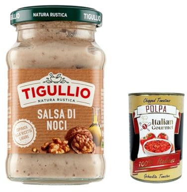 3x Star Tigullio GranPesto Salsa di noci, Walnüsse Sauce, 185g Sauce Soße in Glas + Italian Gourmet polpa 400g