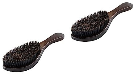 Beaupretty 2 Stück Bartbürste Für Männer Borsten Mit Holzgriff Haarstyling-tool Kompakte Tragbare Bartbürste Für Bärtige Männer