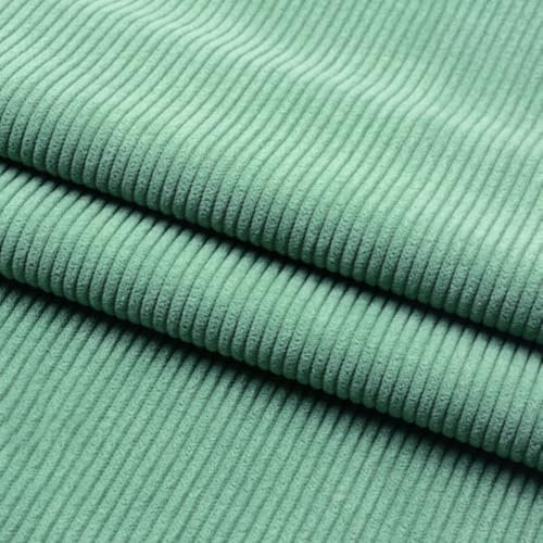Wambere 100 cm x 155 cm Cordstoff Meterware Quiltingstoffe Deko Stoffe Stoff zum Nähen Bekleidungsstoffe Dekostoffe für DIY Kunsthandwerk Basteln Kleidungsdekoration Sofadekoration,Grün