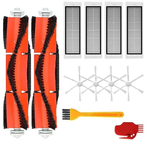 Repuestos de repuesto para Xiaomi Mi Robot Vacuum Mop 2 STYTJ03ZHM,12 piezas de accesorios de repuesto para aspiradora Incluye 2 cepillos principales, 4 cepillos laterales, 4 filtros, 2 cepillos de