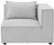 Juskys Ecksofa Rechts Domas - modulares Sofa in Stoff Hellgrau - Wohnzimmer Couch mit Armlehne & Kissen - Modulsofa 130 kg belastbar - Wohnlandschaft