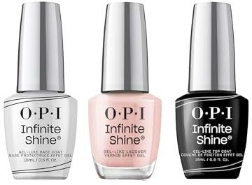 OPI Infinite Shine Long-wear Nail Polish, Gel-Like Nail Varnish with no UV lamp needed, 3-Step System for up to 11 days of vibrant colour, Base Coat & Nail Polish & Top Coat, Bubble Bath, 3x 15ml