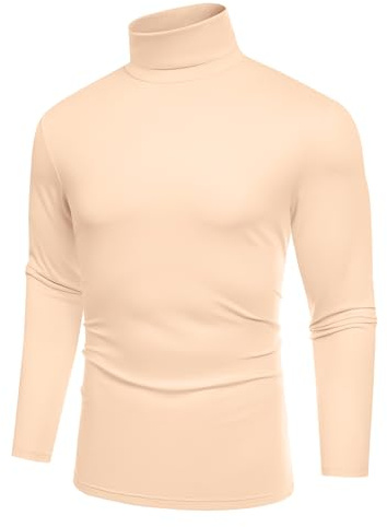 COOFANDY Men's Turtleneck Jumper Long Sleeve High Neck T-Shirt Casual Slim Fit Roll Neck Top