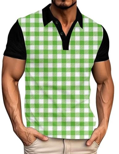 Innerternet Langarm Tops mit 3D-Digitaldruck und, schweißableitend, lässig, kurzärmelig Sexy Sommer Tops (Green, XXL)