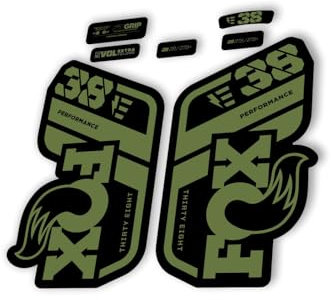 Autocollant de rechange pour fourche Fox 38 2021 Performance E Bike Series Olive (mat)