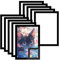 Farnirvana 10 Stück Magnetrahmen A4, Diamond Painting Bilderrahmen 29,7x 21 cm, Transparent Selbstklebend Magnetischer Plakatrahmen für Küche Schlafzimmer Wanddekoration (Schwarz)