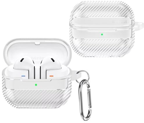 YKNIUFLY Auricolari Bluetooth Custodia Compatibile con Samsung Galaxy Buds 3/Buds 3 Pro, TPU Morbido, Protezione Completa a 360°, Cover Compatibile con Samsung Galaxy Buds 3/Buds 3 Pro.(Trasparente)
