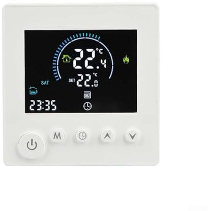 Termostato inalámbrico programable controlador de temperatura para calefacción eléctrica, caldera de agua, gas, control remoto, termostatos para el hogar, 10 x 11 x 6 cm (LLL0347043004_SIN WIFI)