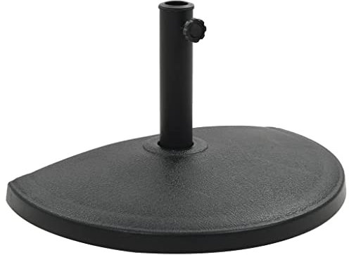 LXYZWRW Lawn & Garden Parasol Base Half Round Polyresin 15 kg Black Outdoor Living