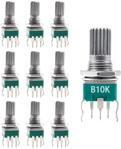 10K Potentiometer 10 Pack RK097 B10K Linear 3 Pin PCB Mount 15mm Shaft
