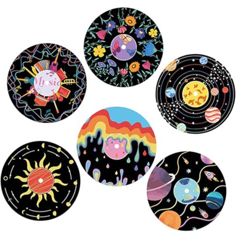 Angoily 6 Stk Abspielgerät Zeichnet Aufkleber Auf Gestell Plattenwand Anzeigen Schallplattenaufkleber Für Die Wand Aufzeichnungen Aufzeichnen Vinyl Permanent Kanye Diskette Pvc
