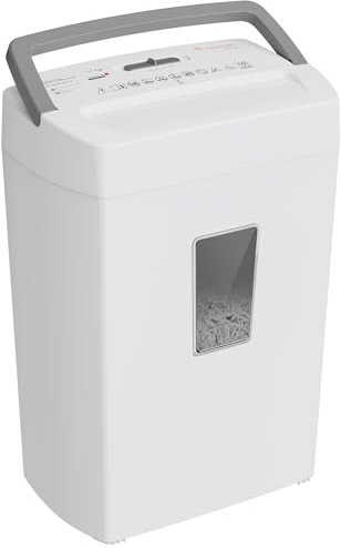 Bonsaii 10 Sheet Micro Cut Paper Shredder for Home & Office Use, P-4 High Security (5×12mm), 21L Bin, Shreds Credit Cards, Staples & Paper Clips, Overheat Protection, Manual Reversal, White, C275-B