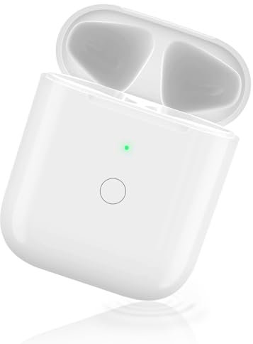 Uorker Custodia di ricarica per AirPod di prima e seconda generazione, custodia di ricarica wireless con sincronizzazione Bluetooth, ricarica rapida, supporto per ricarica cablata e wireless