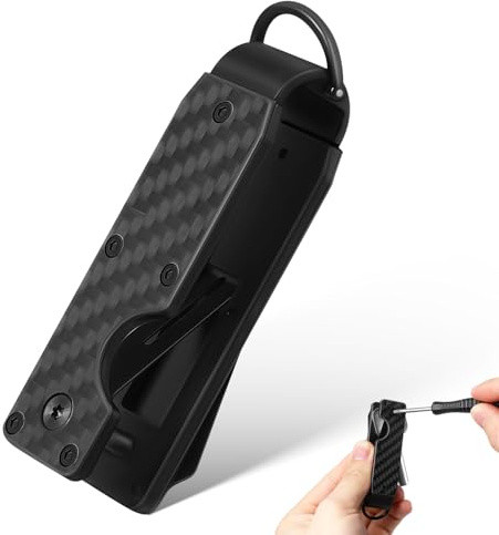 HORIALENCE Porte-clés en Alliage D'aluminium Noir Léger et Chic, Accessoire Unique pour Homme et Femme, Réduit Friction et Bruit, pour Cartes D'accès et Petits Outils