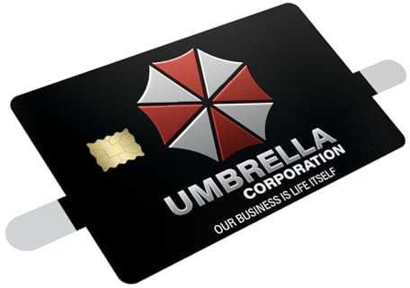 KCD Umbrella Corp Credit Card Skin – 3 Pack Vinyl Sticker Covers – Horror Game Inspired Card Wrap – Waterproof, Durable, Fits Most Debit & Credit Cards – CCS035