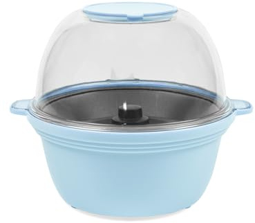 Giles & Posner Mini Machine à Popcorn – Plaque de Maïs Antiadhésive, Éclateur de Maïs à Air Chaud, Agitation Électrique Automatique, Poignées Isolantes, Snack Sans Gras Sain, Sans Désordre Avec Bol