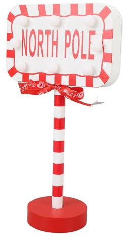 YWBL-WH Weihnachten LED Street Lamp North Pole Schild Nachtlicht, Kompaktes Design, Betriebene Batterie für Home Holiday Party Dekoration Nachttische