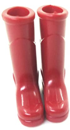 Lawnrden Dollhouse Regenstiefel Miniatur 1:12 Skalierende Farbe DIY Mini Regenschuh Plastik Regenstiefel Dekoration für Puppenhauszubehör, Rot |.Stiefel