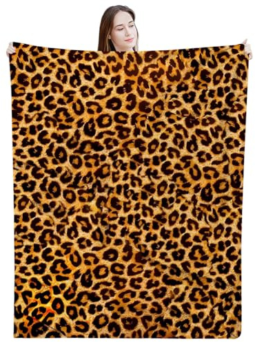Gemütliche Decke mit Leopardenmuster, Weiche Leoparden Decke für Damen, Leopard Print Blanket, Warm Flauschig und Bequem für die Wohnraum Dekoration, Weihnachts Geschenk für Damen -150 * 100CM