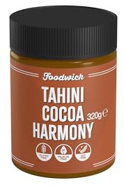 Foodwick Tahini Cocoa Harmony – 320g Chocolate Spread Jar – 54% Tahini (Sesame) – With Cocoa & Milk Powder – Creamy Texture – No Artificial Additives – Vegetarian-Friendly Chocolate Spread