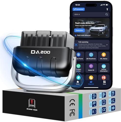 OBD2 Auto Diagnostica, Bluetooth Diagnosi Auto Professionale in Italiano, Ispezione Motore, Test delle Emissioni di Scarico, Guida alla manutenzione AI e Rapporto PDF, Compatibile con iOS & Android