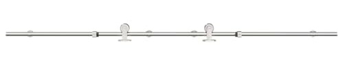 Schiebetürbeschläge, Set mit Schienensystem für Schiebetür, 200 cm, Edelstahl, silberfarben