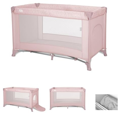 Lorelli Reisebett Torino Laufstall seitlicher Eingang, Tragetasche, Faltmatratze pink