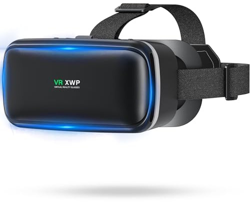 XWP Visore VR, Occhiali di Realtà Virtuale 3D con Lenti HD Anti-Luce Blu per Film e Giochi su Smartphone, Compatibile con Smartphone iOS/Android (4.7–6.8), Regalo di Natale per Amici e Famiglie