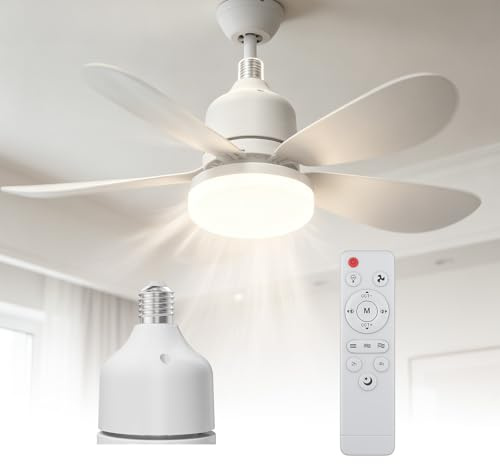 buusace Ventilatore Da Soffitto Con Luce E Telecomando, Lampada Da Soffitto Con Ventilatore, Piccolo Ventilatore Da Soffitto Silenzioso Con 3 Vento, 3 Modalità Di Illuminazione (C-52cm)