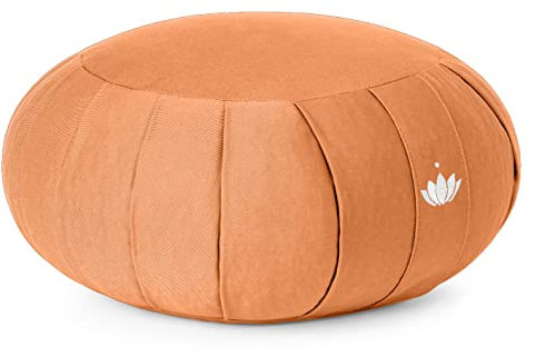 Lotuscrafts Cojin Zafu Meditación Yoga Zen - Altura 15 cm - Relleno de Espelta - Cubierta en Algodon Lavable- Cojin Yoga Zafu - Cojin Suelo Redondo - Meditation Cushion - Certificado Gots