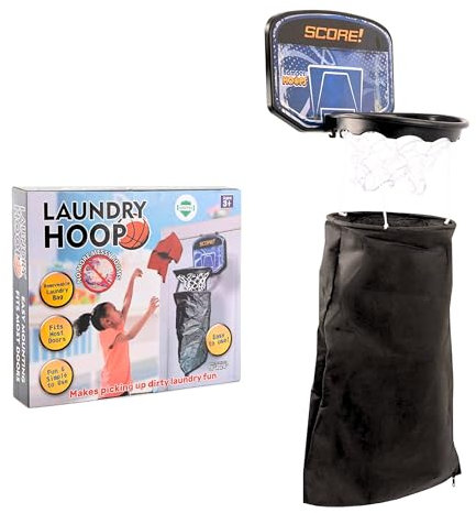ADEPTNA NEW LAUNDRY HAMPER HOOP BASKETBALL CLOTHES LAUNDRY BAG BASKET DOOR ROOM STORAGE BIN