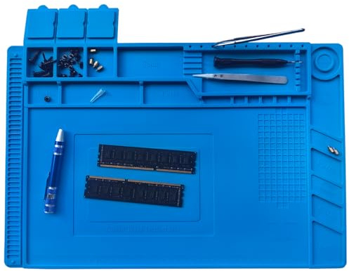 45 * 30CM Antistatische Silikon-Fußmatte, 500℃ hitzebeständig, für Lötkolben, Reparatur von Telefon und Computer, BGA Schweißen, Matratze und Gummi, hohe Temperaturen(Groß)