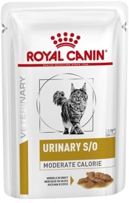 Royal Canin Veterinary Urinary s/o Moderate Calorie | 12 x 85 g | Aliment complet diététique pour chats | Pour la dissolution des calculs de struvite | Valeur RSS basse