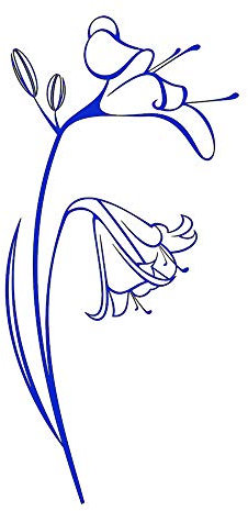 Lilie Blume Vinyl Wandtattoo Große Größen 56 Farben Wanddeko Shabby Chic Style / F3_60 (Vinyl Wandtattoo 2 Farben, M Größe - 100x140 cm)